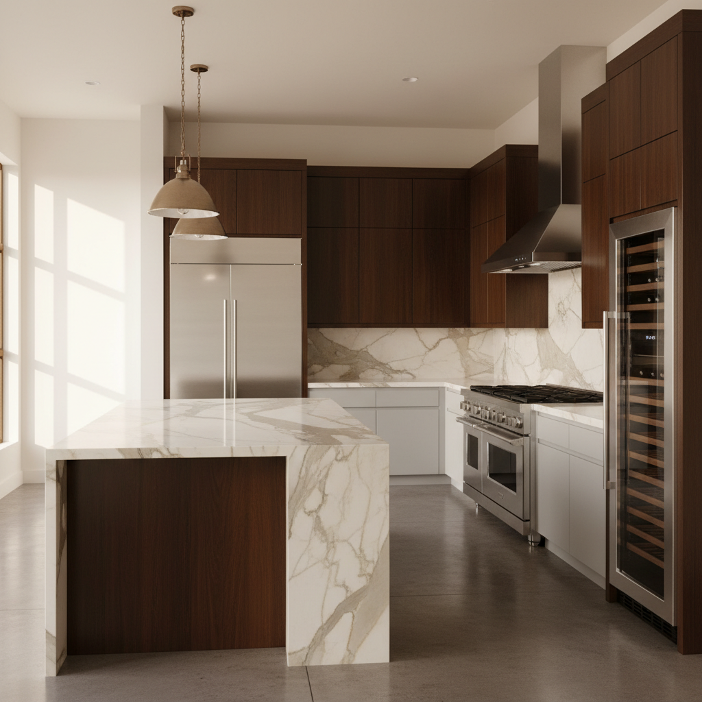 Luxury modern kitchen with premium appliances
